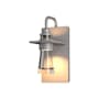 Hubbardton Forge Erlenmeyer 10" Tall Outdoor Wall Sconce Coastal Burnished Steel / Clear
