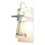Hubbardton Forge Erlenmeyer 11" Tall Outdoor Wall Sconce Coastal White / Clear