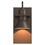 Hubbardton Forge Erlenmeyer 11" Tall Outdoor Wall Sconce Coastal Bronze / Coastal Dark Smoke