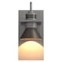 Hubbardton Forge Erlenmeyer 11" Tall Outdoor Wall Sconce Coastal Burnished Steel / Coastal Dark Smoke