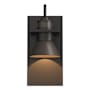 Hubbardton Forge Erlenmeyer 11" Tall Outdoor Wall Sconce Coastal Oil Rubbed Bronze / Dark Smoke