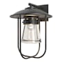 Hubbardton Forge Erlenmeyer 16" Tall Outdoor Wall Sconce Coastal Black / Clear