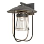 Hubbardton Forge Erlenmeyer 16" Tall Outdoor Wall Sconce Coastal Natural Iron / Clear
