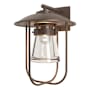 Hubbardton Forge Erlenmeyer 16" Tall Outdoor Wall Sconce Coastal Bronze / Clear