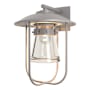 Hubbardton Forge Erlenmeyer 16" Tall Outdoor Wall Sconce Coastal Burnished Steel / Clear
