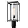 Hubbardton Forge Cela 19" Tall Post Light Coastal Black / Clear