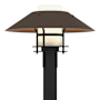 Hubbardton Forge Henry 16" Tall Post Light Coastal Black / Coastal Bronze / Opal
