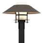 Hubbardton Forge Henry 16" Tall Post Light Coastal Black / Coastal Dark Smoke / Opal