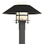 Hubbardton Forge Henry 16" Tall Post Light Coastal Natural Iron / Coastal Black / Opal