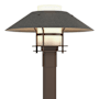 Hubbardton Forge Henry 16" Tall Post Light Coastal Bronze / Coastal Natural Iron / Opal