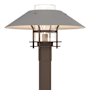 Hubbardton Forge Henry 16" Tall Post Light Coastal Bronze / Coastal Burnished Steel / Clear