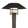 Hubbardton Forge Henry 16" Tall Post Light Coastal Dark Smoke / Coastal Black / Opal