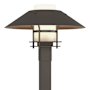 Hubbardton Forge Henry 16" Tall Post Light Coastal Dark Smoke / Opal