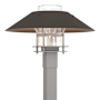 Hubbardton Forge Henry 16" Tall Post Light Burnished Steel / Dark Smoke / Clear