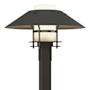 Hubbardton Forge Henry 16" Tall Post Light Coastal Oil Rubbed Bronze / Natural Iron / Opal