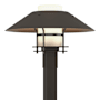 Hubbardton Forge Henry 16" Tall Post Light Coastal Oil Rubbed Bronze / Dark Smoke / Opal
