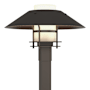 Hubbardton Forge Henry 16" Tall Post Light Dark Smoke / Oil Rubbed Bronze / Opal