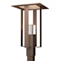 Hubbardton Forge Shadow Box 24" Tall Post Light Coastal Bronze / Outdoor Silver / Clear