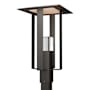 Hubbardton Forge Shadow Box 24" Tall Post Light Coastal Oil Rubbed Bronze