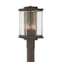 Hubbardton Forge Kingston 4 Light 20" Tall Post Light Coastal Bronze / Translucent Soft Gold