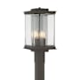 Hubbardton Forge Kingston 4 Light 20" Tall Post Light Coastal Dark Smoke / Vintage Platinum