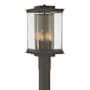 Hubbardton Forge Kingston 4 Light 20" Tall Post Light Coastal Dark Smoke / Translucent Soft Gold