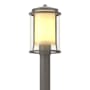 Hubbardton Forge Meridian 14" Tall Post Light Coastal Burnished Steel / Seedy