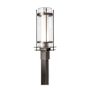 Hubbardton Forge Torch 22" Tall Post Light Coastal Dark Smoke / Seedy
