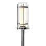 Hubbardton Forge Torch 22" Tall Post Light Coastal Burnished Steel / Seedy