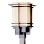 Hubbardton Forge Tourou 19" Tall Post Light Coastal Black / Opal