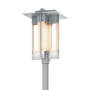 Hubbardton Forge Axis 4 Light 28" Tall Post Light Coastal Burnished Steel / Clear