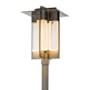 Hubbardton Forge Axis 4 Light 28" Tall Post Light Coastal Burnished Steel / Clear