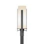 Hubbardton Forge Vertical Bar 23" Tall Post Light Coastal Natural Iron / Opal