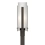Hubbardton Forge Vertical Bar 23" Tall Post Light Coastal Dark Smoke / Opal