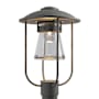 Hubbardton Forge Erlenmeyer 18" Tall Post Light Coastal Natural Iron / Clear