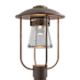 Hubbardton Forge Erlenmeyer 18" Tall Post Light Coastal Bronze / Clear