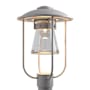 Hubbardton Forge Erlenmeyer 18" Tall Post Light Coastal Burnished Steel / Clear