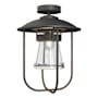 Hubbardton Forge Erlenmeyer 12" Wide Semi-Flush Outdoor Ceiling Fixture Coastal Natural Iron