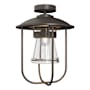 Hubbardton Forge Erlenmeyer 12" Wide Semi-Flush Outdoor Ceiling Fixture Coastal Dark Smoke
