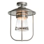 Hubbardton Forge Erlenmeyer 12" Wide Semi-Flush Outdoor Ceiling Fixture Coastal Burnished Steel