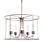 Hubbardton Forge Portico 5 Light 32" Wide Drum Outdoor Short Orientation Chandelier Coastal Bronze / Seedy