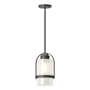 Hubbardton Forge Alcove 8" Wide Outdoor Mini Pendant Coastal Natural Iron / Frosted