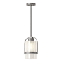 Hubbardton Forge Alcove 8" Wide Outdoor Mini Pendant Coastal Burnished Steel / Frosted