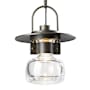 Hubbardton Forge Mason 9" Wide Semi-Flush Outdoor Mini Penant Coastal Bronze / Clear