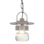 Hubbardton Forge Mason 9" Wide Semi-Flush Outdoor Mini Penant Coastal Burnished Steel / Clear