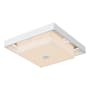 Hubbardton Forge Shadow Box 2 Light 12" Wide Flush Mount Square Outdoor Ceiling Fixture Coastal White / Coastal Burnished Steel / Opal