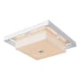Hubbardton Forge Shadow Box 4 Light 16" Wide Flush Mount Square Outdoor Ceiling Fixture Coastal White / Coastal White / Opal