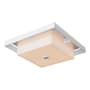 Hubbardton Forge Shadow Box 4 Light 16" Wide Flush Mount Square Outdoor Ceiling Fixture Coastal White / Coastal Burnished Steel / Opal