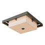 Hubbardton Forge Shadow Box 4 Light 16" Wide Flush Mount Square Outdoor Ceiling Fixture Coastal Dark Smoke / Coastal Dark Smoke / Opal