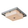 Hubbardton Forge Shadow Box 4 Light 16" Wide Flush Mount Square Outdoor Ceiling Fixture Coastal Burnished Steel / Coastal Burnished Steel
